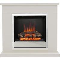 Be Modern 2kW Elsham 40" Electric Fireplace Suite - Pearlescent Cashmere, White