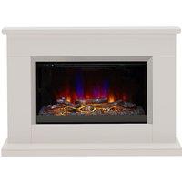 Be Modern 2kW Hansford 46" Electric Fireplace Suite - Pearlescent Cashmere, White