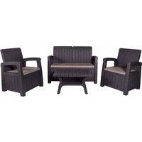 Royalcraft Faro 4 Piece Conversation Storage Bench Set, Black
