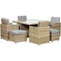Royalcraft Wentworth 8 Seater Cube Set, Cream