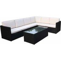 Royalcraft Berlin 6 Seater Corner lounging Set - Black, Black