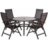 Royalcraft Sorrento 4 Seat Black Round Deluxe Recliner Set, Black