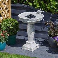 Smart Solar Feathered Friends Water Feature, Grey
