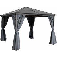Royalcraft Lugano Polycarbonate Deluxe Gazebo 3 x 3m - Grey, Grey