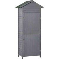 Outsunny 2' 1'' x 1' 5'' Wooden Outdoor Storage Unit - Grey, Cream