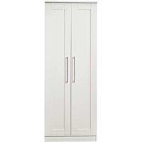 Welcome Furniture Ready Assembled York Tall 2 Door Wardrobe White Ash, White