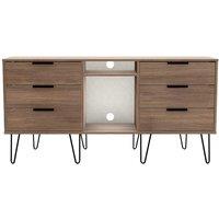 Ready Assembled Hirato 6 Drawer TV Unit Carini Walnut