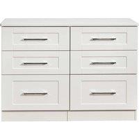 Welcome Furniture Ready Assembled York 6 Drawer Wide Chest White Ash