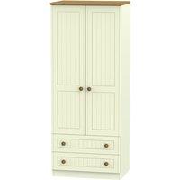 Welcome Furniture Ready Assembled Flora 2 Door 2 Drawer Wardrobe Cream, Cream