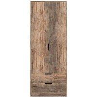 Welcome Furniture Ready Assembled Hirato 2 Door 2 Drawer Wardrobe Vintage Oak, Brown