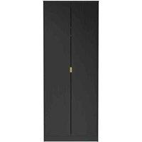 Welcome Furniture Ready Assembled Hirato 2 Door Wardrobe Black, Black
