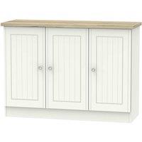 Ready Assembled Wilcox 3 Door Sideboard Porcelain Ash, Cream