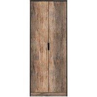 Welcome Furniture Ready Assembled Hirato 2 Door Wardrobe Vintage Oak, Brown