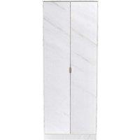 Welcome Furniture Ready Assembled Hirato 2 Door Wardrobe Marble, White