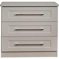 Welcome Furniture Ready Assembled York 3 Drawer Chest Kaschmir Ash, Cream