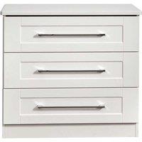 Welcome Furniture Ready Assembled York 3 Drawer Chest White Ash