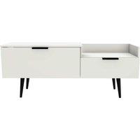 Ready Assembled Hirato TV Unit White With Black Wood Legs