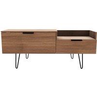 Ready Assembled Hirato TV Unit Carini Walnut With Black Metal Legs