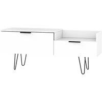 Ready Assembled Hirato TV Unit White With Black Metal Legs