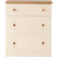 Welcome Furniture Ready Assembled Flora 3 Drawer Deep Chest Cream, Cream