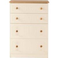 Welcome Furniture Ready Assembled Flora 4 Drawer Deep Chest Cream