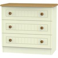 Welcome Furniture Ready Assembled Flora 3 Drawer Chest Cream