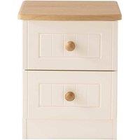 Welcome Furniture Ready Assembled Flora 2 Drawer Bedside Cabinet Cream, Cream