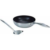 Circulon Steel Shield Stainless Steel 24cm Frypan with Slotted Turner, Silver
