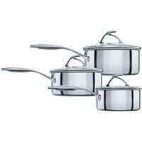 Circulon Steel Shield Stainless Steel 3-Piece Saucepan Set - 16/18/20cm, Silver