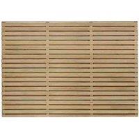 Forest Garden 3'11'' x 5'11'' (120 x 180cm) Pressure Treated Double Slatted Fence Panel, Brown