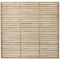 Forest Garden 5'11'' x 5'11'' (180 x 180cm) Pressure Treated Slatted Fence Panel, Brown