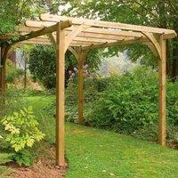Forest Garden 2.4 x 2.4m Ultima Pergola, Brown