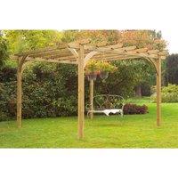 Forest Garden 3.6 x 3.6m Ultima Pergola, Brown