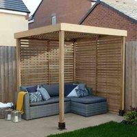 Forest Garden Modular Pergola with 2 Side Panels, Brown