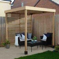 Forest Garden Modular Pergola with 1 Side Panel, Brown