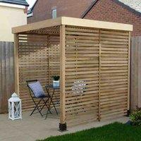 Forest Garden Modular Pergola with 3 Side Panels, Brown