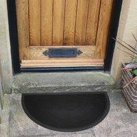 JVL Sesia Half-Moon Scraper Mat 40x70cm - Black, Black