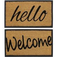JVL Welcome Granite Coir Mat, 40x70cm, Brown