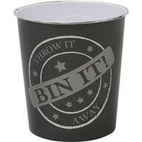 JVL Bin It Plastic Waste Paper Bin - Dark Grey