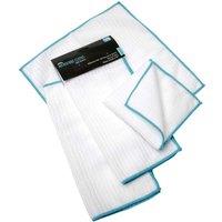 JVL 4 x Pack Microfibre Cloths - Turquoise and White, Blue