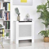 HOMCOM Radiator Cover Solid MDF Small Sized White Modern Home, White