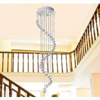HOMCOM Modern Crystal Droplet Ceiling Light Stainless Steel Bedroom Hallway, Silver