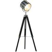 HOMCOM Industrial Style Adjustable Tripod Floor Lamp Searchlight Reading Lamp, Silver