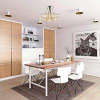 HOMCOM Modern K9 Crystal Ceiling Lighting Chandelier Light Lamp, White