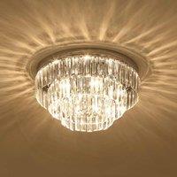 HOMCOM Crystal Light Ceiling Lamp Chandelier Hallway Flush Living Room, White