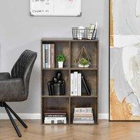 HOMCOM Cabinet Bookcase Storage Shelves Display for Study Home Office, Brown