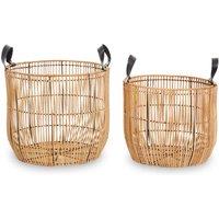Maison Set of 2 Natural Rattan Baskets, Brown