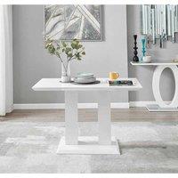 Furniture Box Imperia 4 Seat Modern White Gloss Dining Table