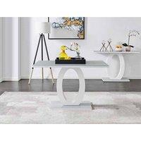Furniture Box Giovani 4 Seat Grey White, Glass Dining Table