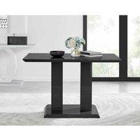 Furniture Box Imperia 4 Seater Modern Black High Gloss Dining Table